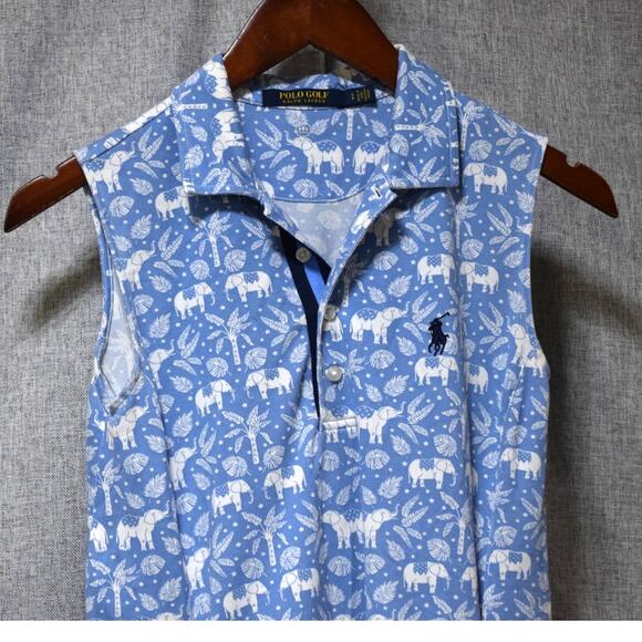 Polo Golf Ralph Lauren Sleeveless Elephant Print Polo Dress Size S - Picture 2 of 4